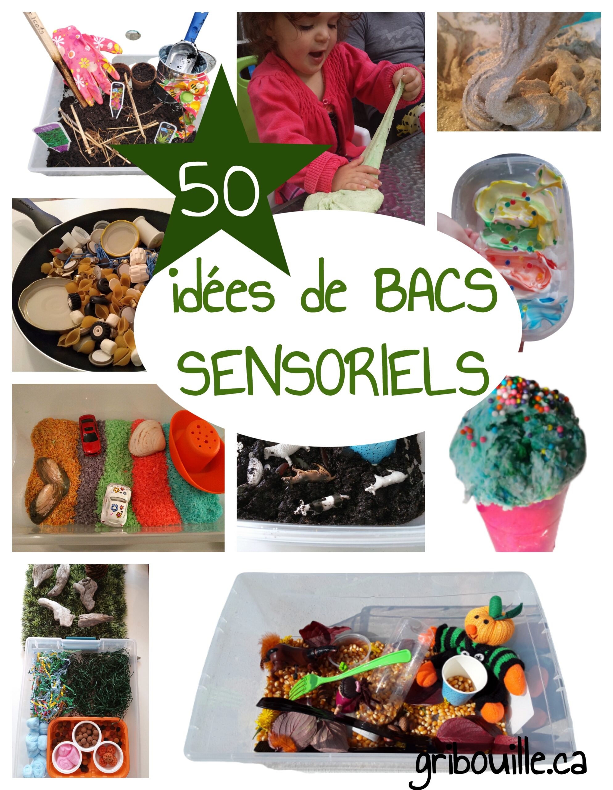 50 accessoires et plus pour mettre en place des bacs sensoriels pour les  enfants 
